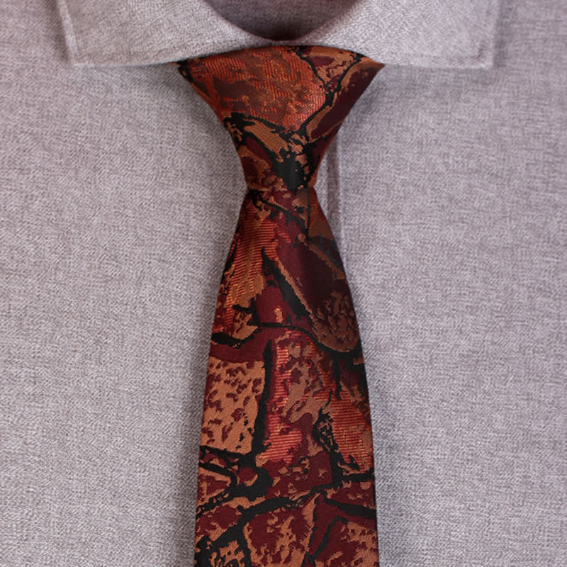 Men's Coffee Abstract Graphic Necktie - Image 2