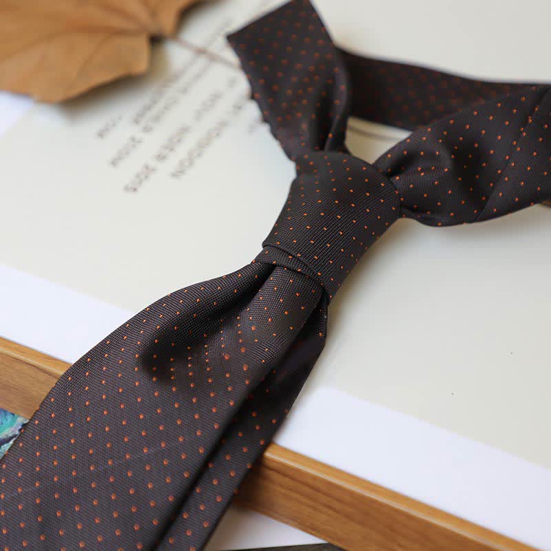 Men's Coffee Colors Series Striped Paisley Necktie - Image 14