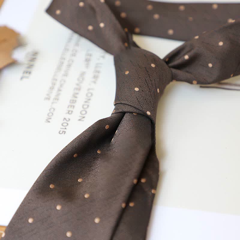 Men's Coffee Colors Series Striped Paisley Necktie - Image 28