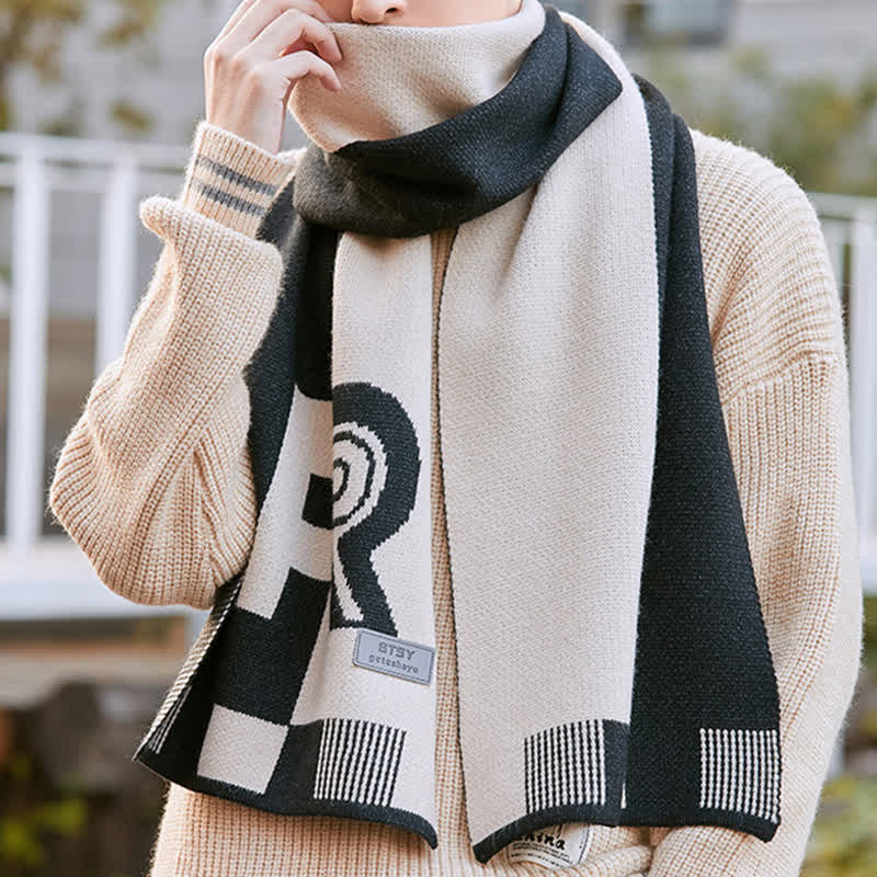 Men's Cold Weather Striped Block Long Scarf - Image 2