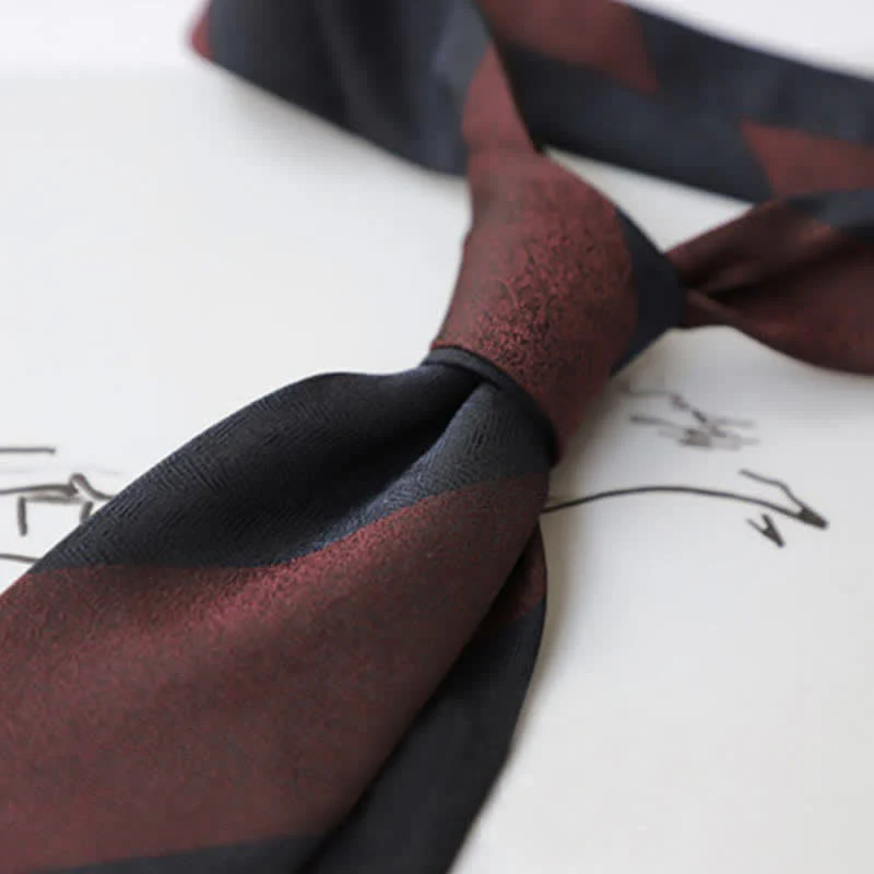 Men's Color Blocking Striped Necktie - Image 13