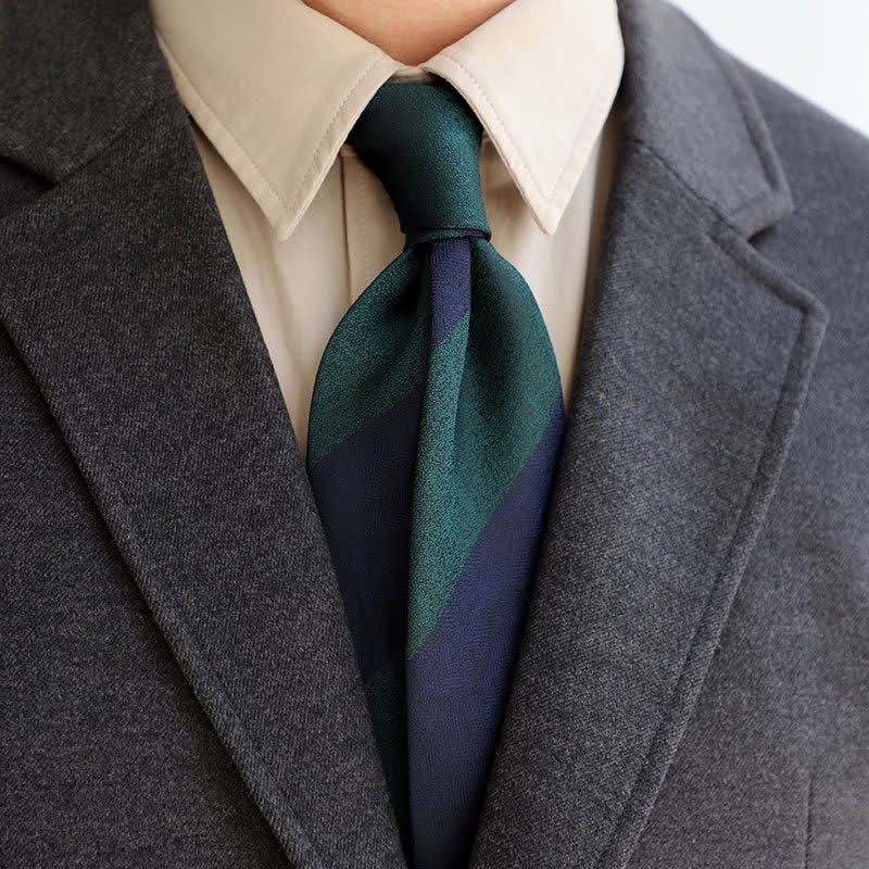 Men's Color Blocking Striped Necktie - Image 18