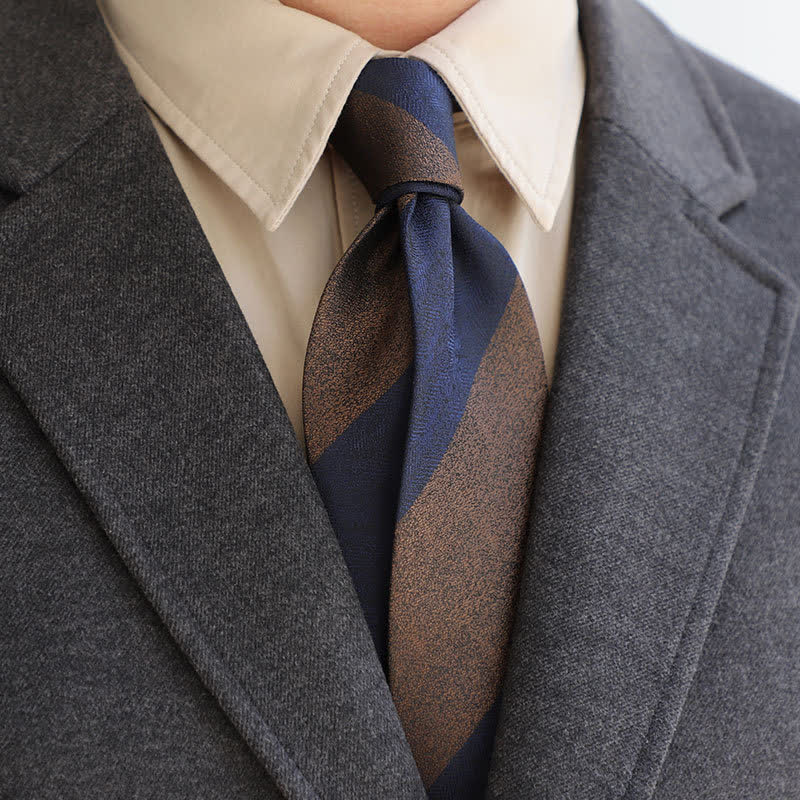 Men's Color Blocking Striped Necktie - Image 5