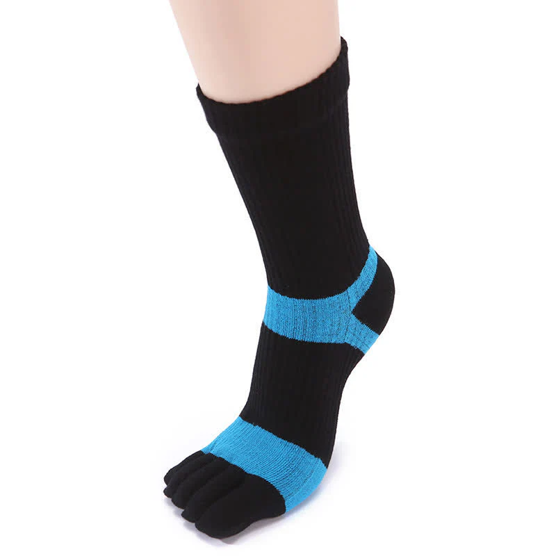 Men's Color Matching Five Fingers Crew Socks - Image 11