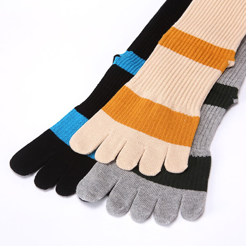 Men's Color Matching Five Fingers Crew Socks - Image 6