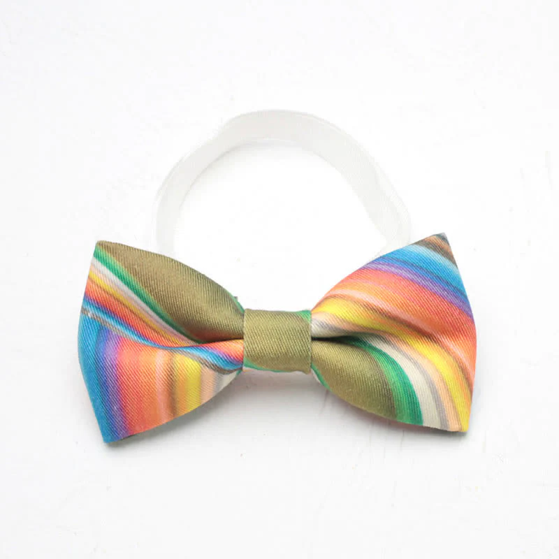 Men's Gradient Colorful Rainbow Simple Bow Tie - Image 3