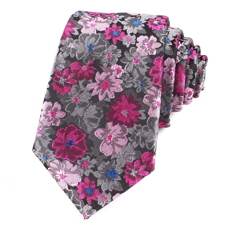 Men's Colorful Flowers Gentle Polyester Necktie - Image 6