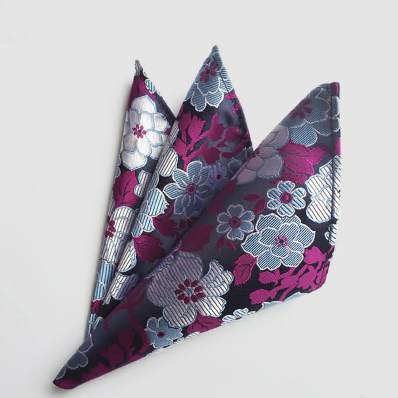 Men's Colorful Paisley Flowers Wedding Pocket Square - Image 15