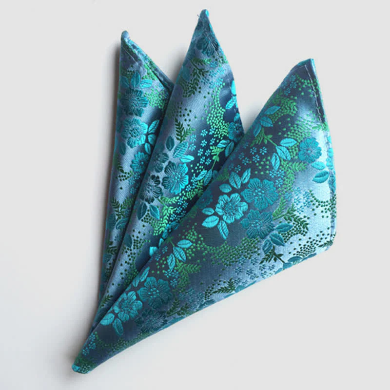Men's Colorful Paisley Flowers Wedding Pocket Square - Image 4