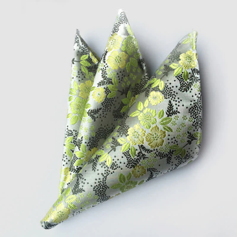 Men's Colorful Paisley Flowers Wedding Pocket Square - Image 9