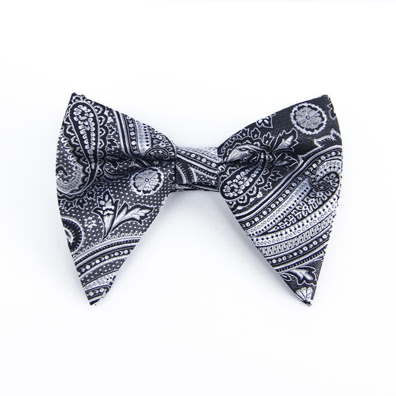 Men's Colorful Paisley Oversized Pointed Bow Tie - Image 4