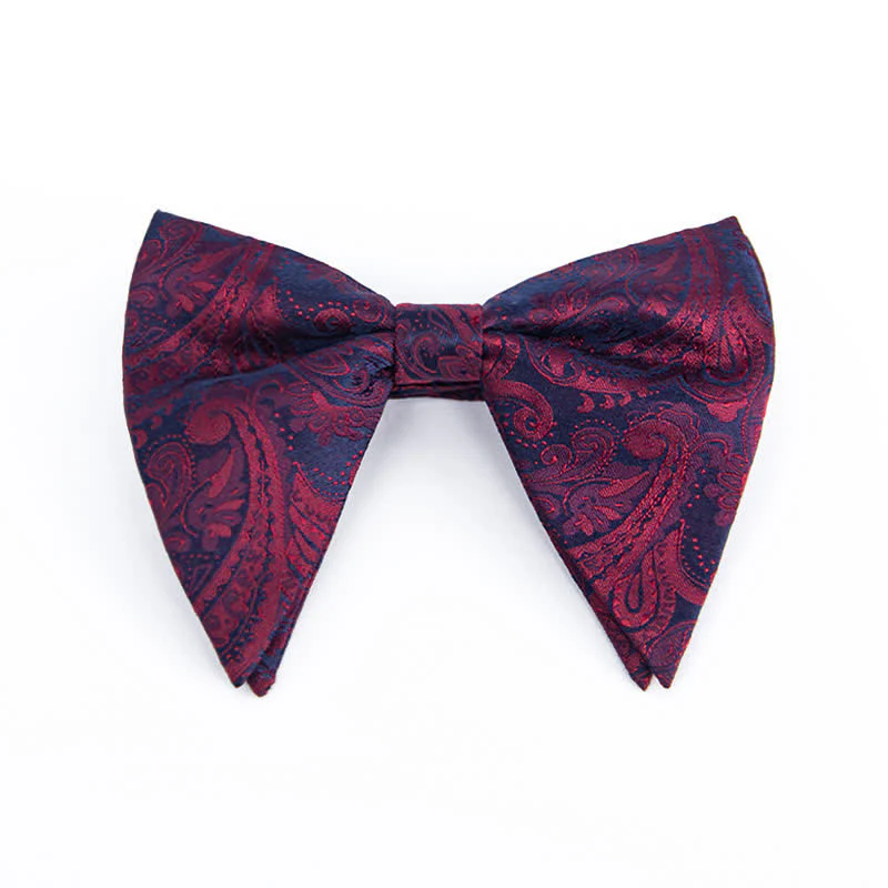 Men's Colorful Paisley Oversized Pointed Bow Tie - Image 7
