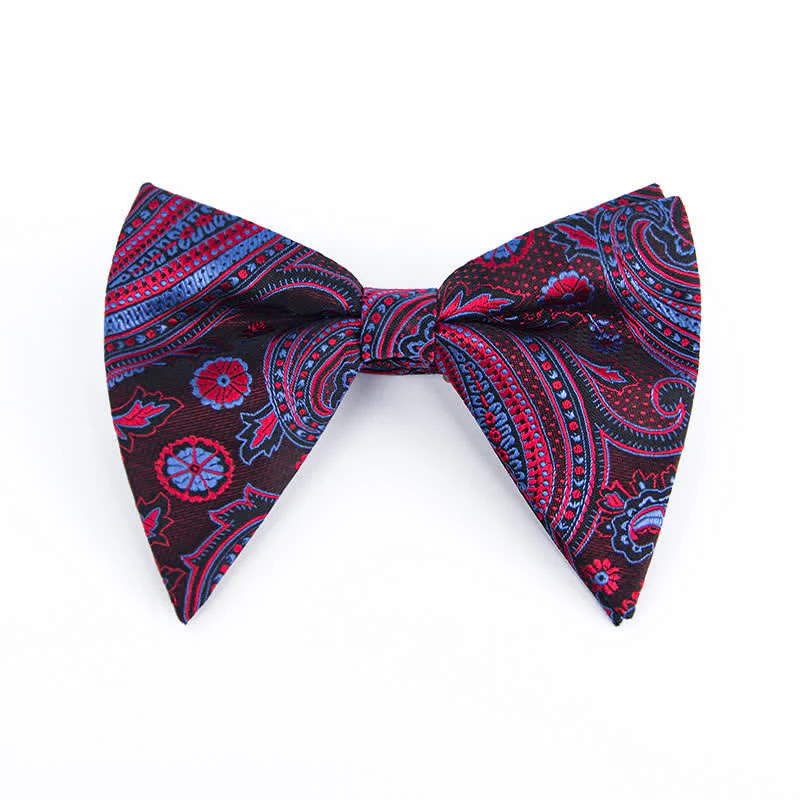 Men's Colorful Paisley Oversized Pointed Bow Tie - Image 8