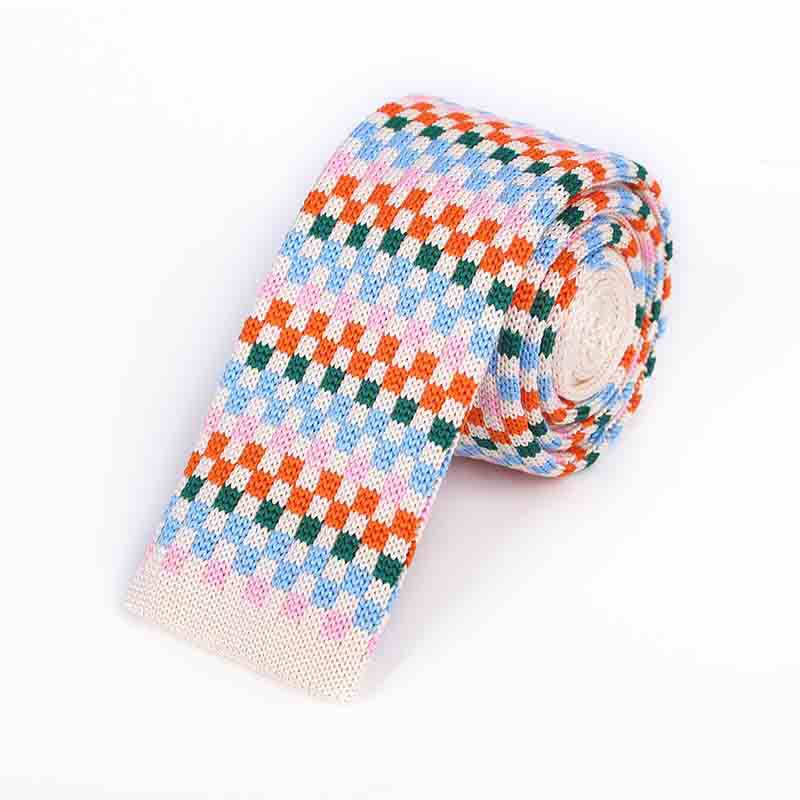 Men's Colorful Pixel Square Knitted Necktie - Image 3