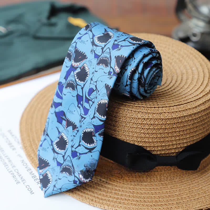 Men's Colourful Prehistoric Creatures Necktie - Image 11