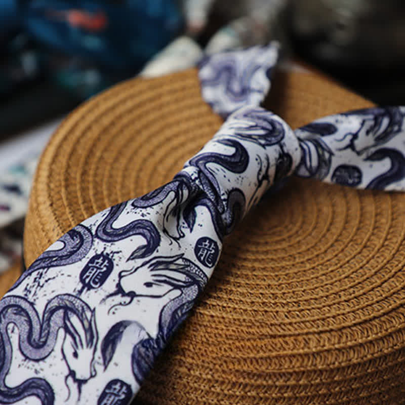 Men's Colourful Prehistoric Creatures Necktie - Image 16