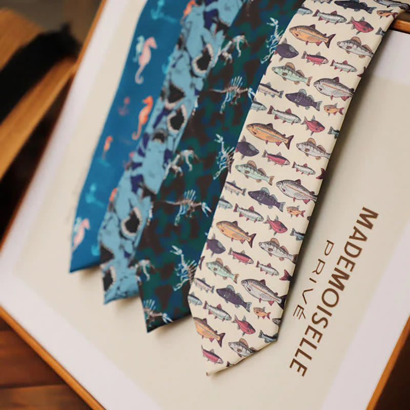 Men's Colourful Prehistoric Creatures Necktie - Image 2
