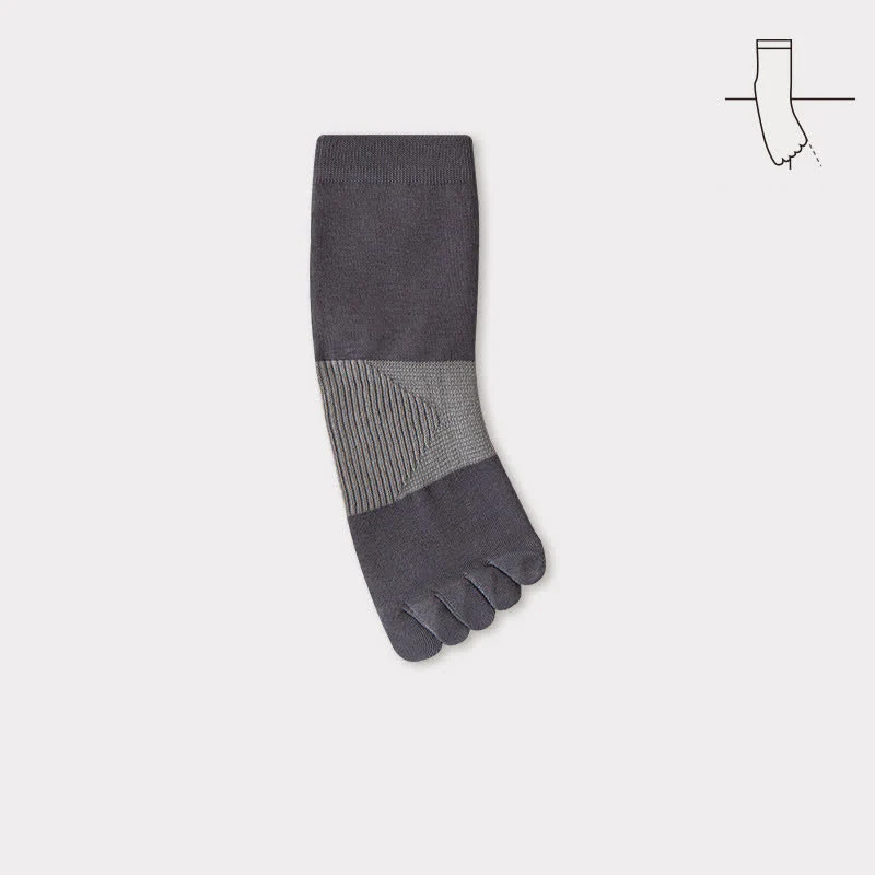 Men's Comfort Pure Cotton Split Five Toes Crew Socks - Image 14