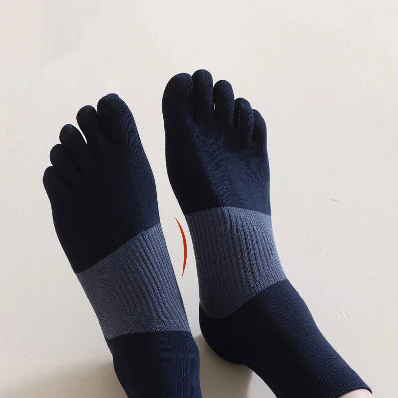 Men's Comfort Pure Cotton Split Five Toes Crew Socks - Image 5