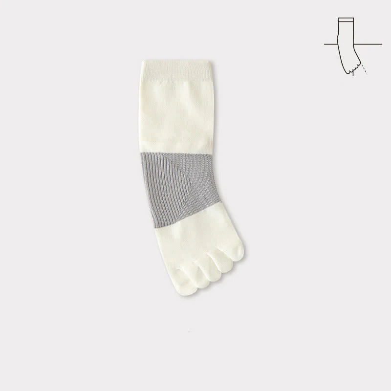 Men's Comfort Pure Cotton Split Five Toes Crew Socks - Image 7
