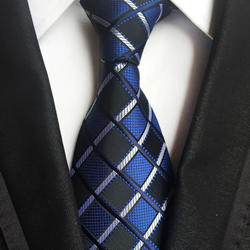 Men's Contrasting Colors Plaid Casual Necktie - Image 4