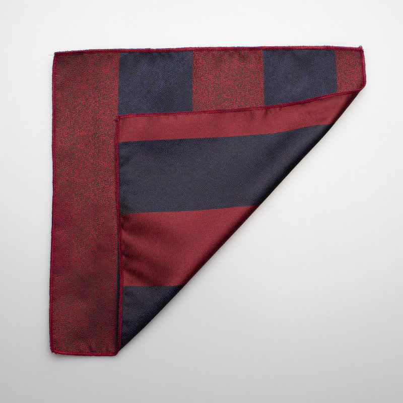 Men's Contrasting Colors Thick Stripes Pocket Square - Image 3