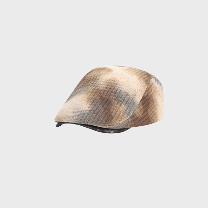 Men's Corduroy Tie-Dye Retro Winter Beret Hat - Image 2