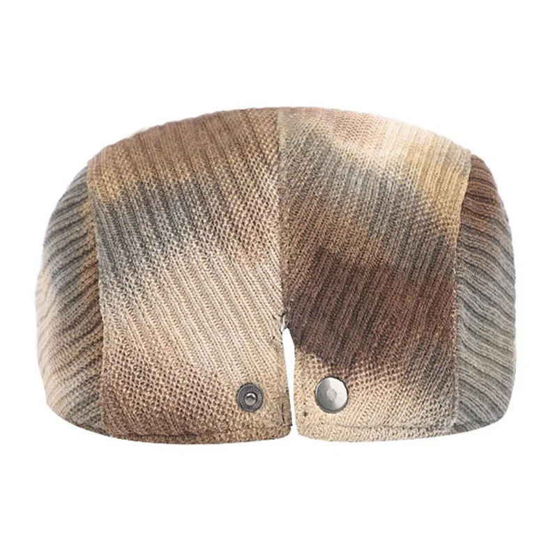 Men's Corduroy Tie-Dye Retro Winter Beret Hat - Image 4