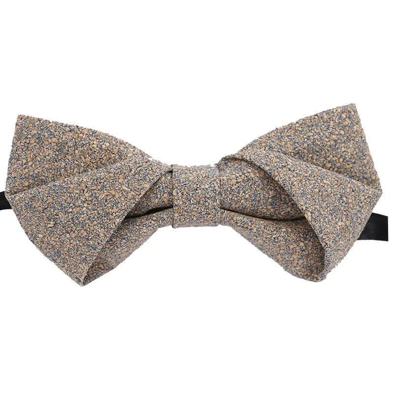 Men's Cork Graphic Lines Wooden Bow Tie - Image 10