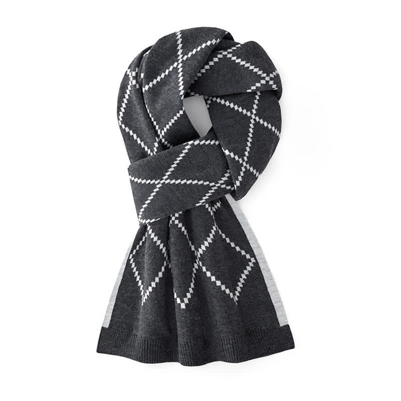 Men's Corporate Elegance Diamond Pattern Business Scarf - Image 8