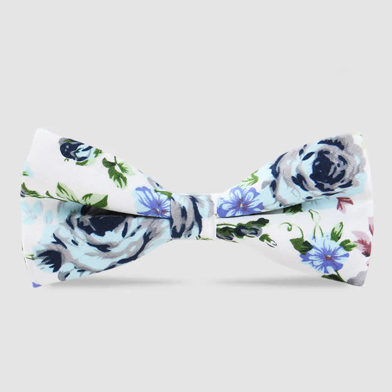 Men's Cotton Forest Floral Printing Bow Tie - Image 11