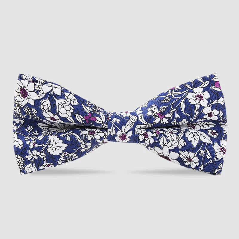 Men's Cotton Forest Floral Printing Bow Tie - Image 8