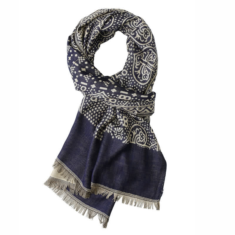 Men's Cotton Linen Lightweight Ethnic Scarf - Image 3
