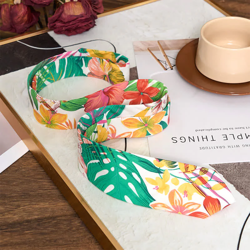 Men's Cotton Printed Floral Skinny Necktie - Image 4