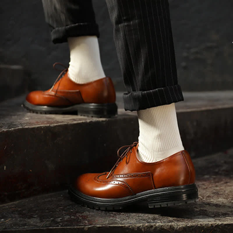 Men's Cozy Solid Color Ribbed Cotton Socks - Image 6