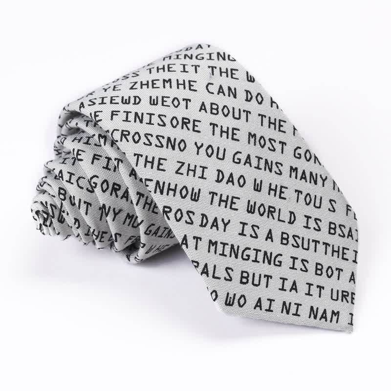 Men's Creative Casual English Letter Necktie - Image 7