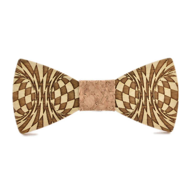 Men's Creative Dizzy Engraving Pattern Wooden Bow Tie - Image 8