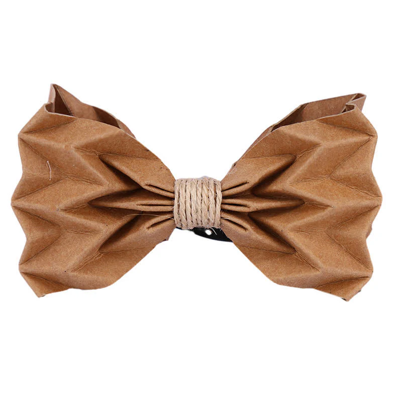 Men's Creative Environmental Kraft Paper Bow Tie - Image 7