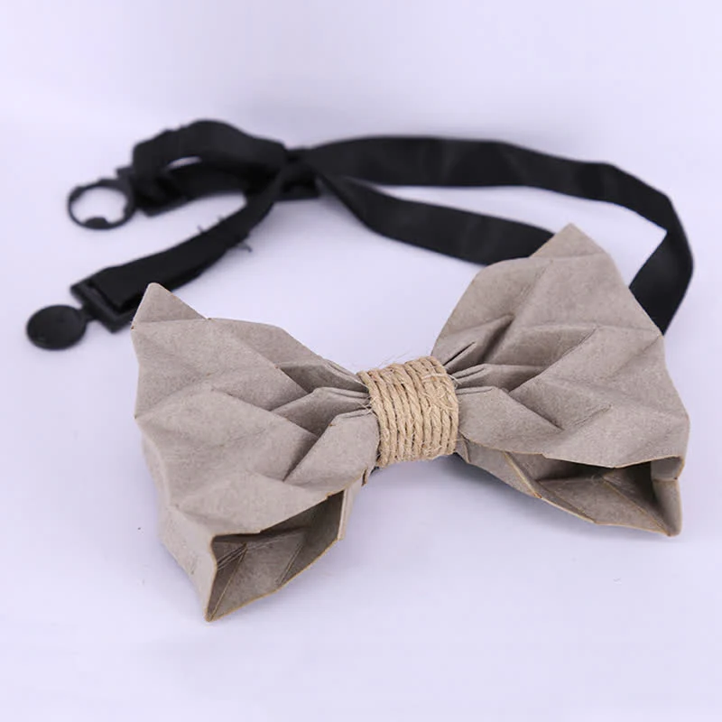 Men's Creative Environmental Kraft Paper Bow Tie - Image 9