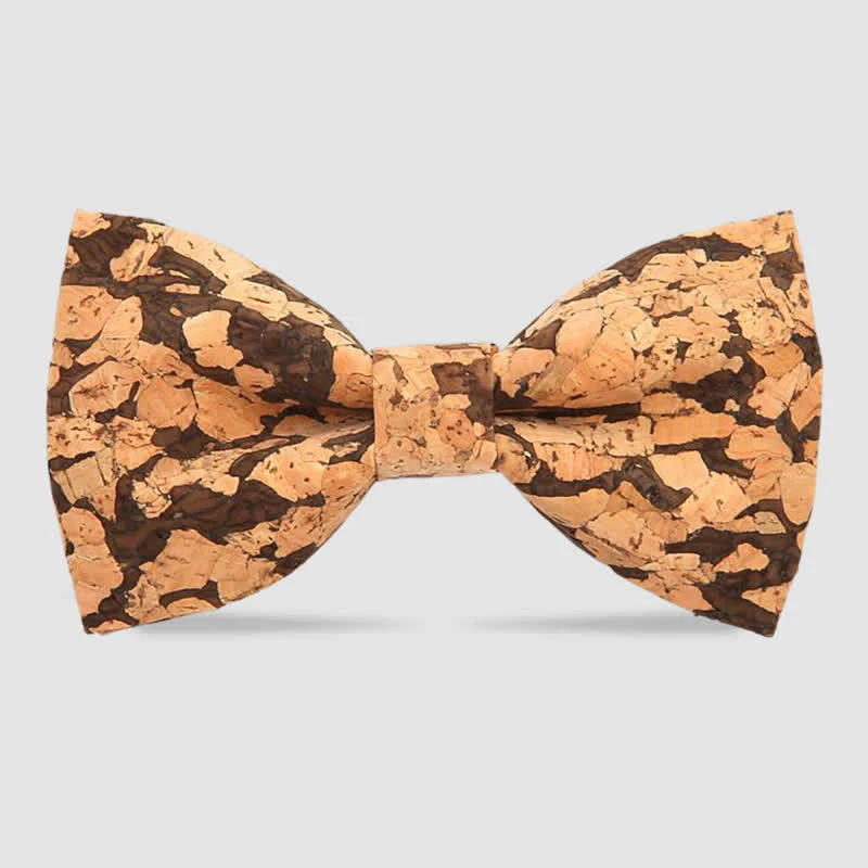 Men's Creative Plain Cork Wooden Bow Tie - Image 5