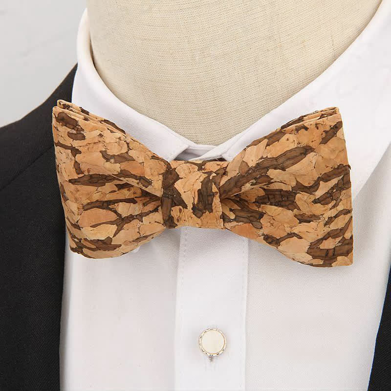 Men's Creative Plain Cork Wooden Bow Tie - Image 6