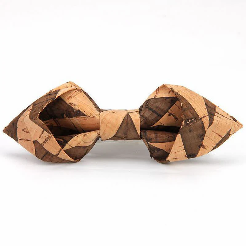 Men's Creative Pointed Cork Wooden Bow Tie - Image 5