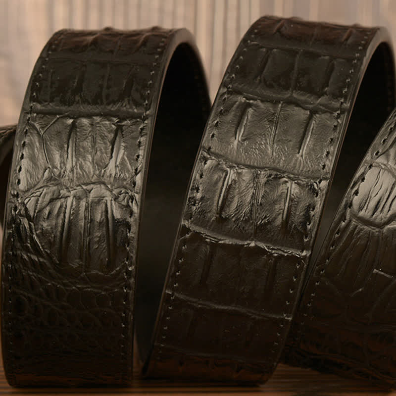 Men's Curled Cobra Alligator Pattern Leather Belt - Image 10