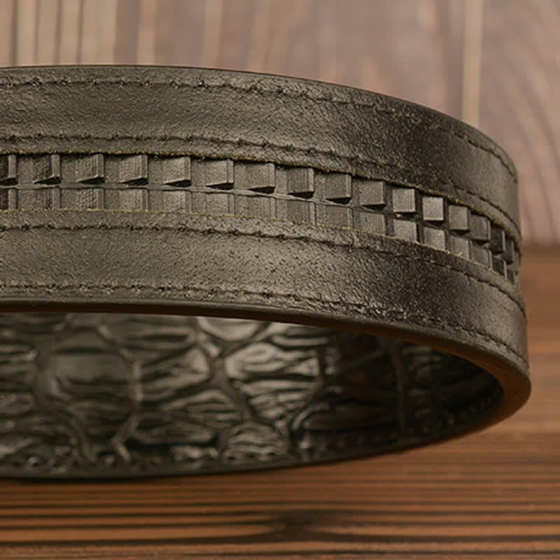 Men's Curled Cobra Alligator Pattern Leather Belt - Image 13