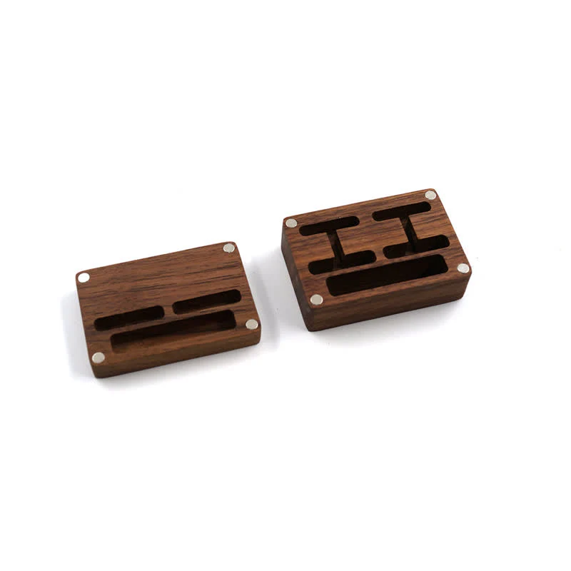 Men's Custom Engraving Box Surface Wedding Day Wooden Cufflinks Set - Image 7