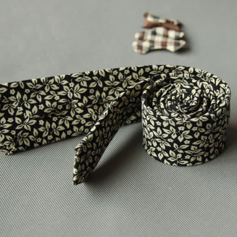 Men's Cute Fresh Floral Casual Cotton Necktie - Image 21