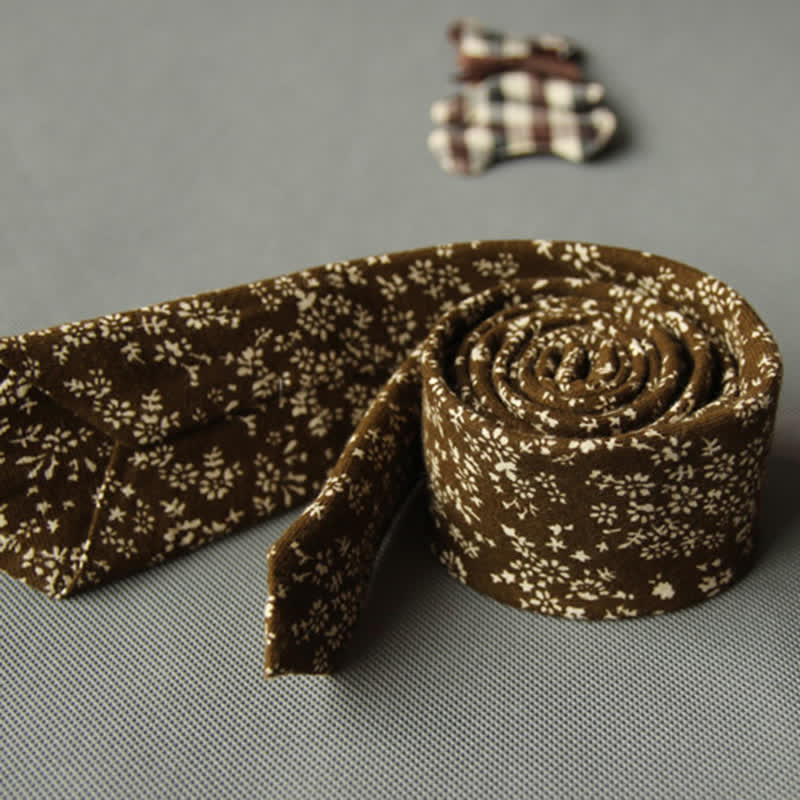 Men's Cute Fresh Floral Casual Cotton Necktie - Image 5