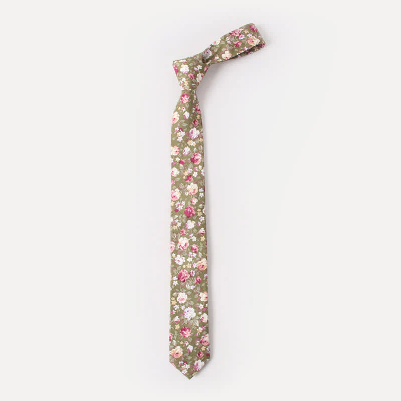 Men's Cute Fresh Flower Pattern Cotton Necktie - Image 5
