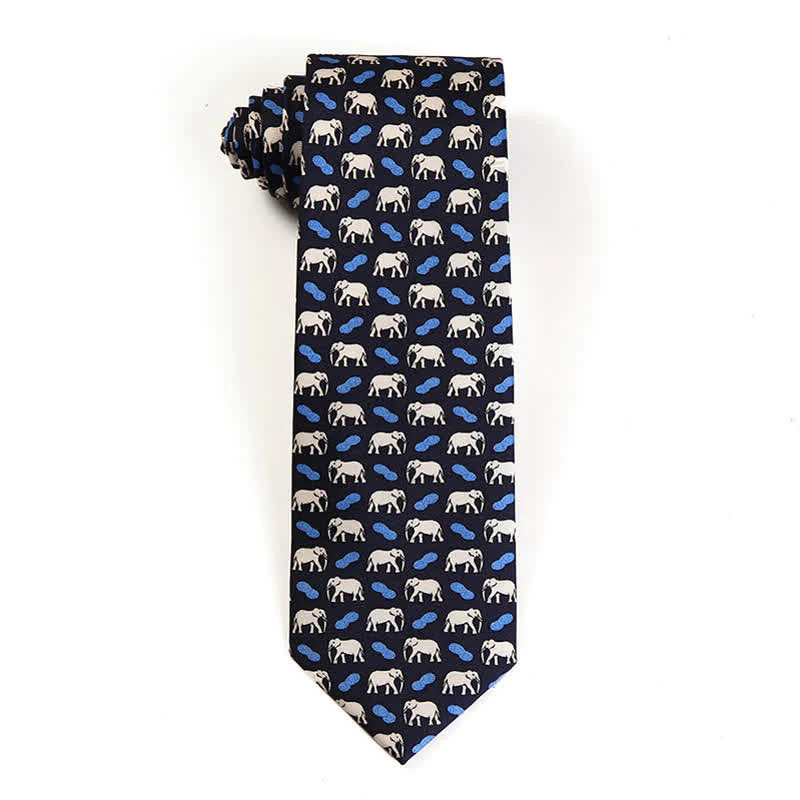 Men's Dancing Animal Motifs Pure Silk Necktie - Image 15