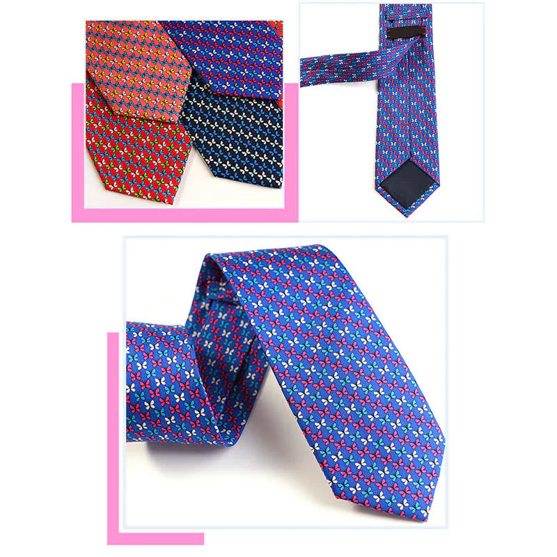 Men's Dancing Butterfly Motifs Pure Silk Necktie - Image 3